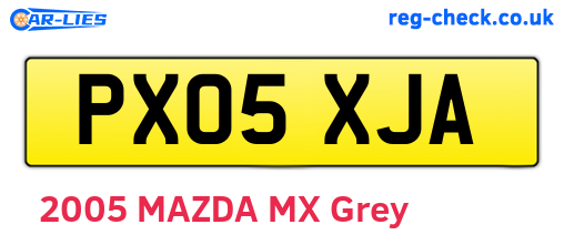 PX05XJA are the vehicle registration plates.