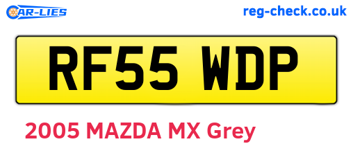 RF55WDP are the vehicle registration plates.