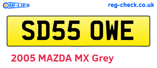 SD55OWE are the vehicle registration plates.