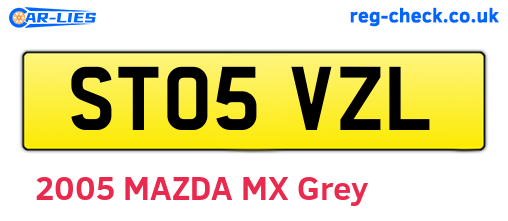 ST05VZL are the vehicle registration plates.