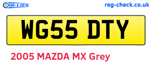 WG55DTY are the vehicle registration plates.