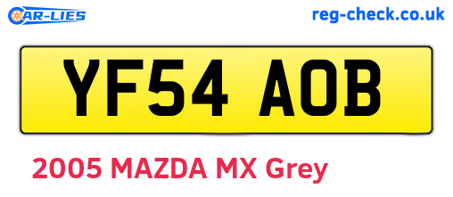 YF54AOB are the vehicle registration plates.