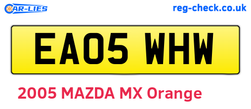 EA05WHW are the vehicle registration plates.