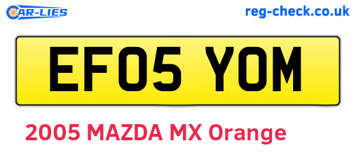 EF05YOM are the vehicle registration plates.