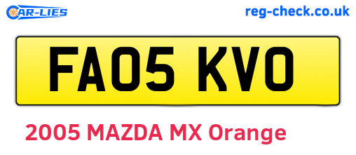 FA05KVO are the vehicle registration plates.
