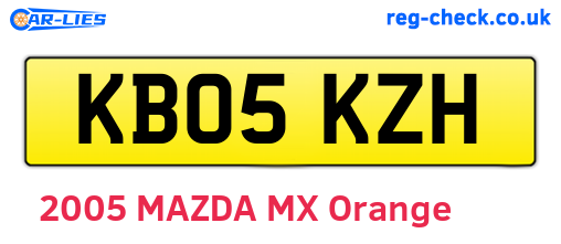 KB05KZH are the vehicle registration plates.