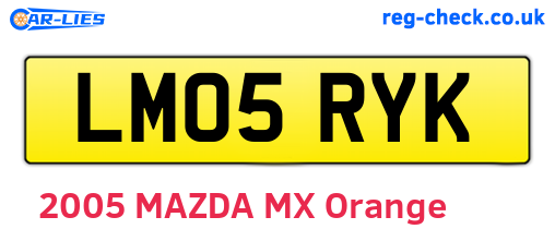 LM05RYK are the vehicle registration plates.