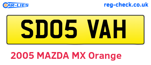 SD05VAH are the vehicle registration plates.