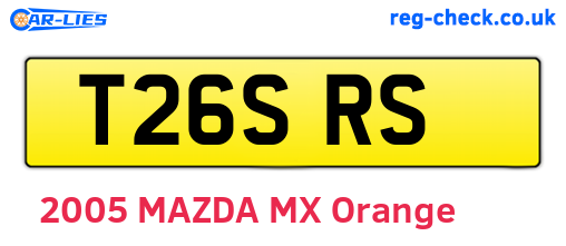 T26SRS are the vehicle registration plates.