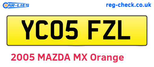 YC05FZL are the vehicle registration plates.