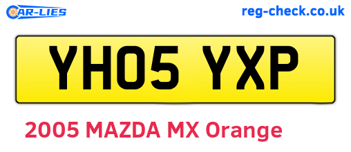 YH05YXP are the vehicle registration plates.