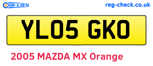 YL05GKO are the vehicle registration plates.