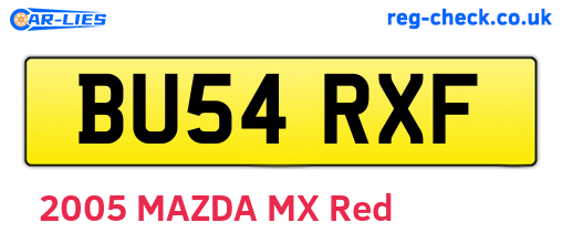 BU54RXF are the vehicle registration plates.