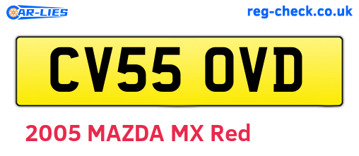 CV55OVD are the vehicle registration plates.