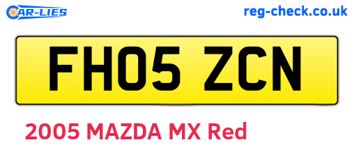 FH05ZCN are the vehicle registration plates.