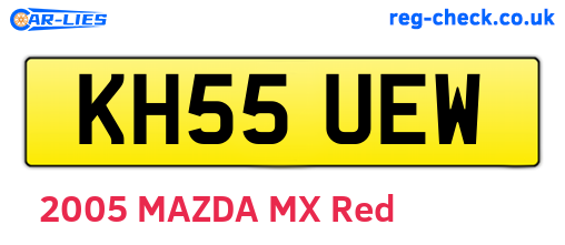 KH55UEW are the vehicle registration plates.