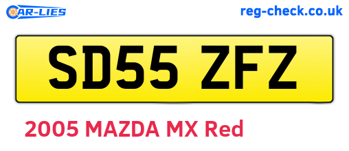 SD55ZFZ are the vehicle registration plates.