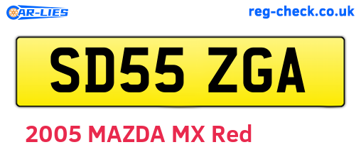 SD55ZGA are the vehicle registration plates.