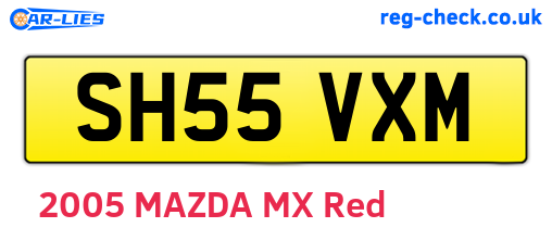 SH55VXM are the vehicle registration plates.