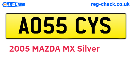 AO55CYS are the vehicle registration plates.