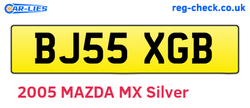BJ55XGB are the vehicle registration plates.