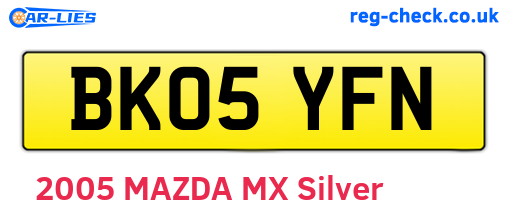 BK05YFN are the vehicle registration plates.