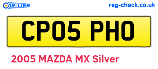CP05PHO are the vehicle registration plates.