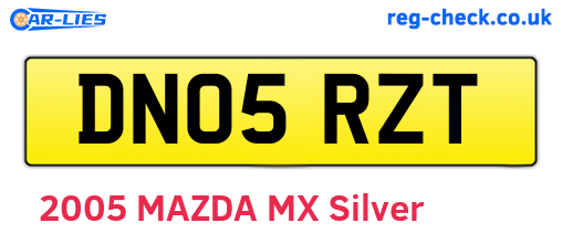 DN05RZT are the vehicle registration plates.