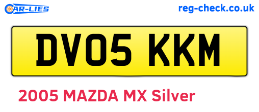 DV05KKM are the vehicle registration plates.