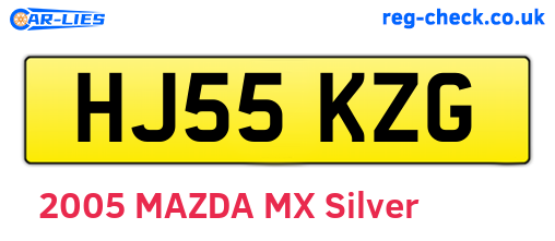 HJ55KZG are the vehicle registration plates.