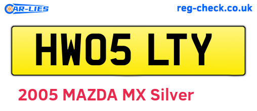 HW05LTY are the vehicle registration plates.