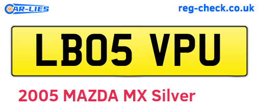 LB05VPU are the vehicle registration plates.