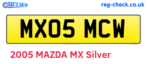 MX05MCW are the vehicle registration plates.