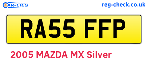 RA55FFP are the vehicle registration plates.