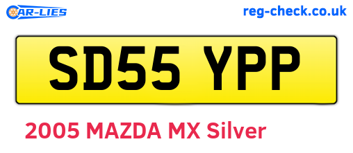 SD55YPP are the vehicle registration plates.
