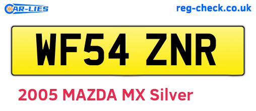 WF54ZNR are the vehicle registration plates.