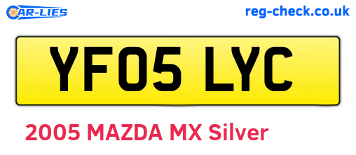 YF05LYC are the vehicle registration plates.