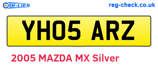 YH05ARZ are the vehicle registration plates.