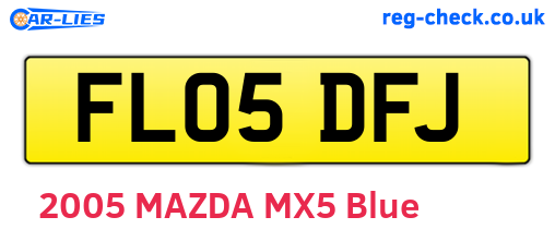 FL05DFJ are the vehicle registration plates.