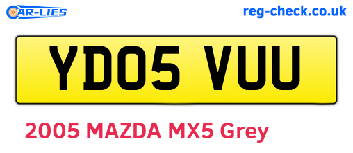 YD05VUU are the vehicle registration plates.