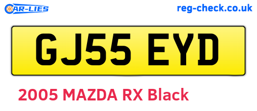 GJ55EYD are the vehicle registration plates.
