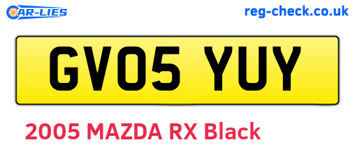 GV05YUY are the vehicle registration plates.