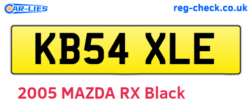 KB54XLE are the vehicle registration plates.
