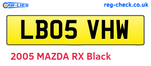 LB05VHW are the vehicle registration plates.