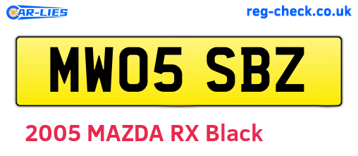 MW05SBZ are the vehicle registration plates.