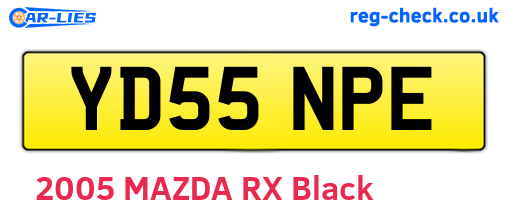YD55NPE are the vehicle registration plates.
