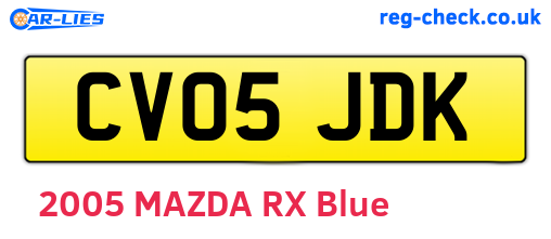 CV05JDK are the vehicle registration plates.