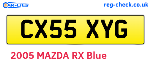 CX55XYG are the vehicle registration plates.