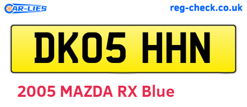 DK05HHN are the vehicle registration plates.