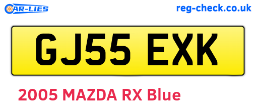 GJ55EXK are the vehicle registration plates.